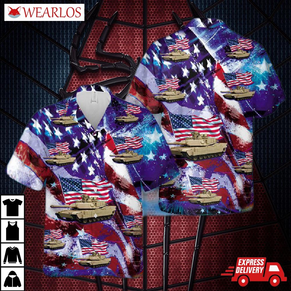 Us Army M1 Abrams 4th Of July Hawaiian Shirt