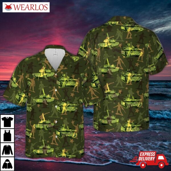 Us Army M1 Abrams Tank Seamless Hawaiian Shirt