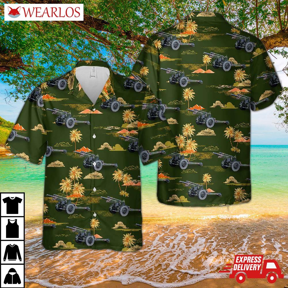 Us Army M101a1 105 Mm Light Howitzer Hawaiian Shirt
