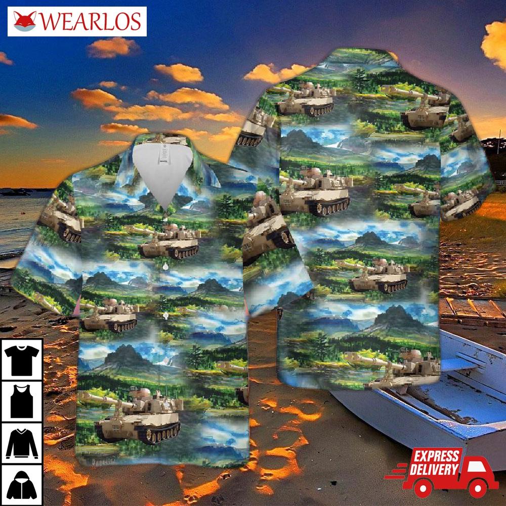 Us Army M109 Paladin Tank Hawaiian Shirt