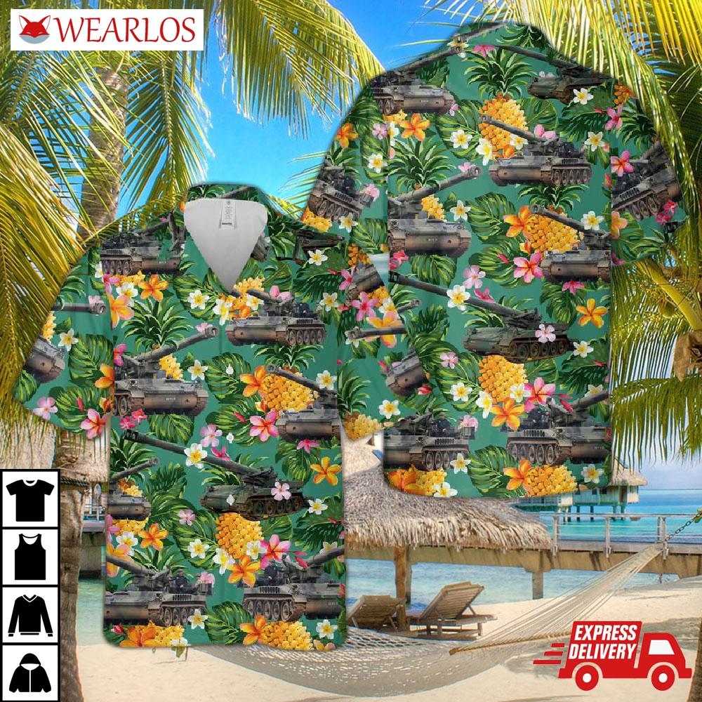 Us Army M110 Howitzer Flag Hawaiian Shirt