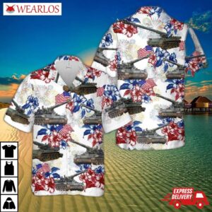 Us Army M110 Howitzer Flag Hawaiian Shirt