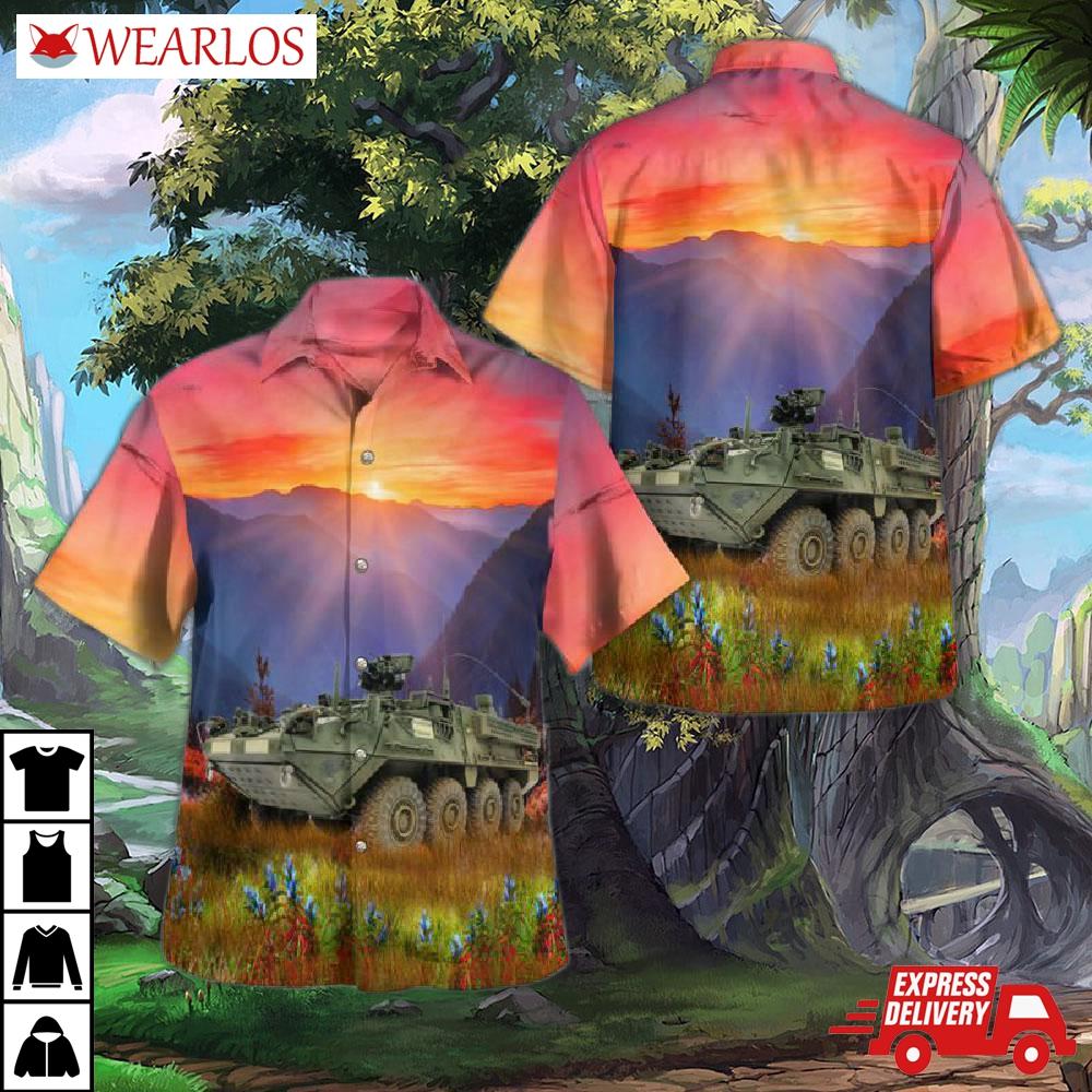 Us Army M1130 Command Vehicle (cv) Hawaiian Shirt