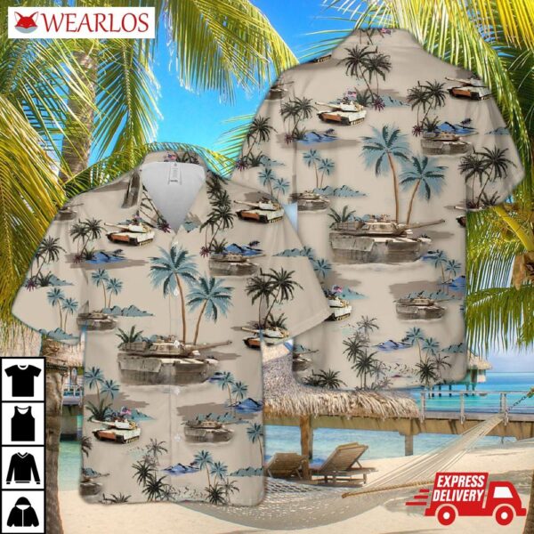 Us Army M1a1 Abrams Tank Hawaiian Shirt