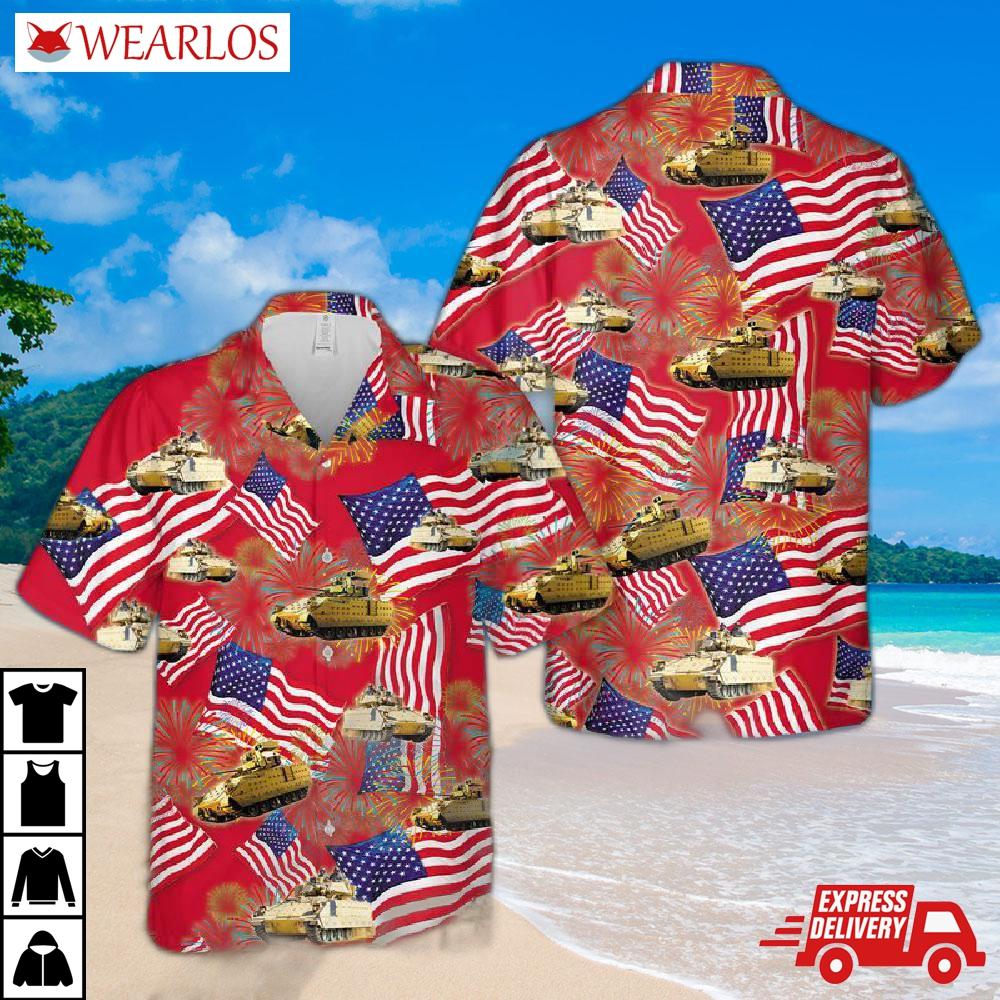 Us Army M2a3 Bradley 4th July Hawaiian Shirt