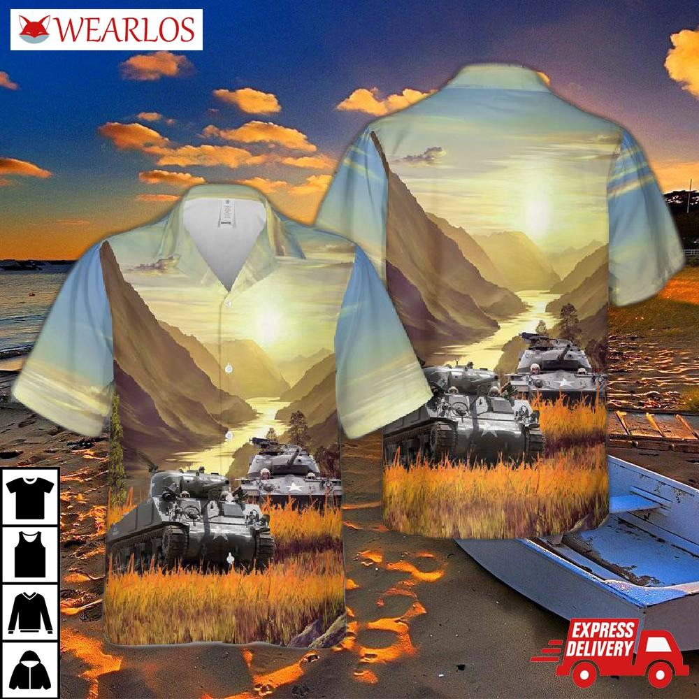 Us Army M4a3 Sherman Hawaiian Shirt