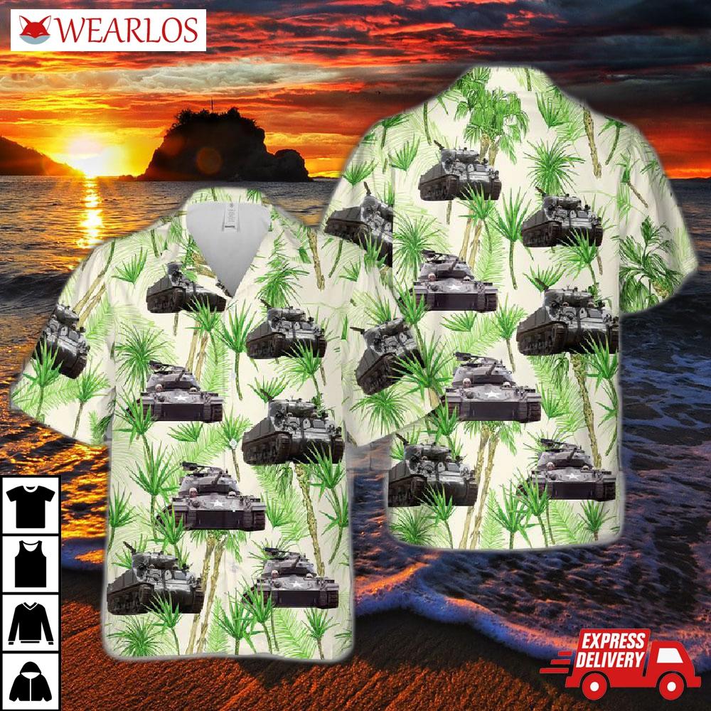 Us Army M4a3 Sherman Hawaiian Shirt