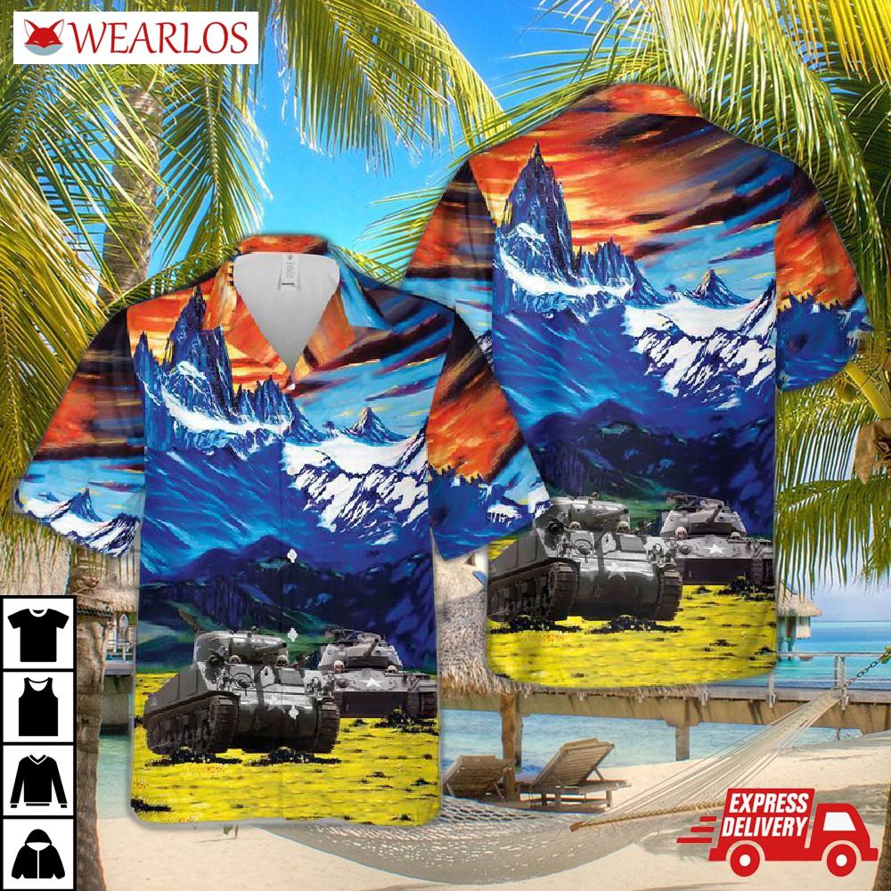 Us Army M4a3 Sherman Hawaiian Shirt