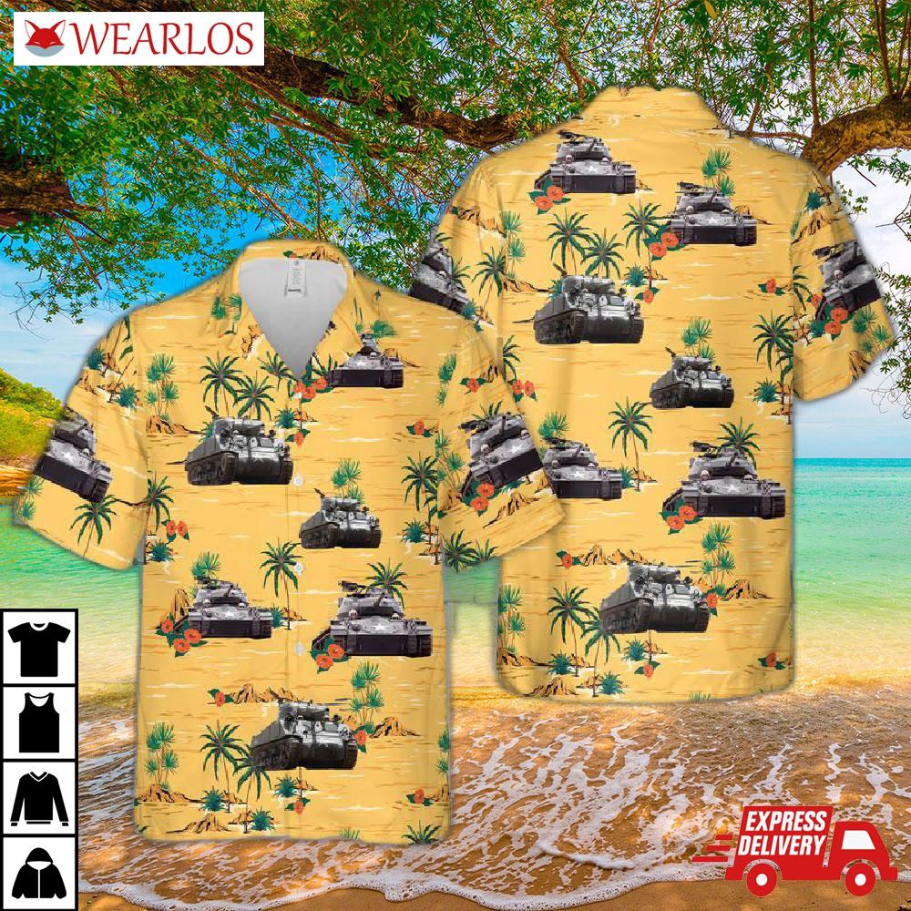Us Army M4a3 Sherman Hawaiian Shirt
