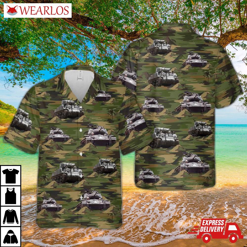 Us Army M4a3 Sherman Hawaiian Shirt