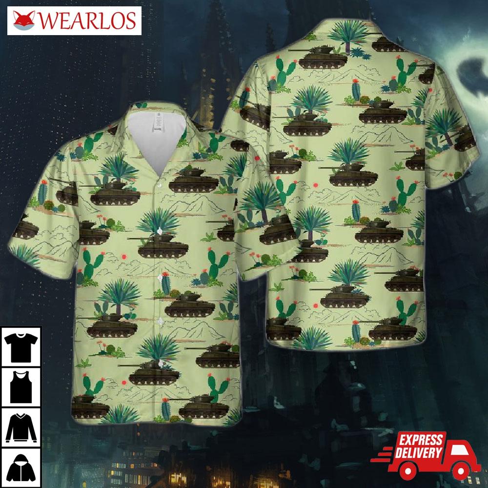 Us Army M4a3e2(76) Jumbo From The 37th Tank Battalion, 4th Armored Division Hawaiian Shirt