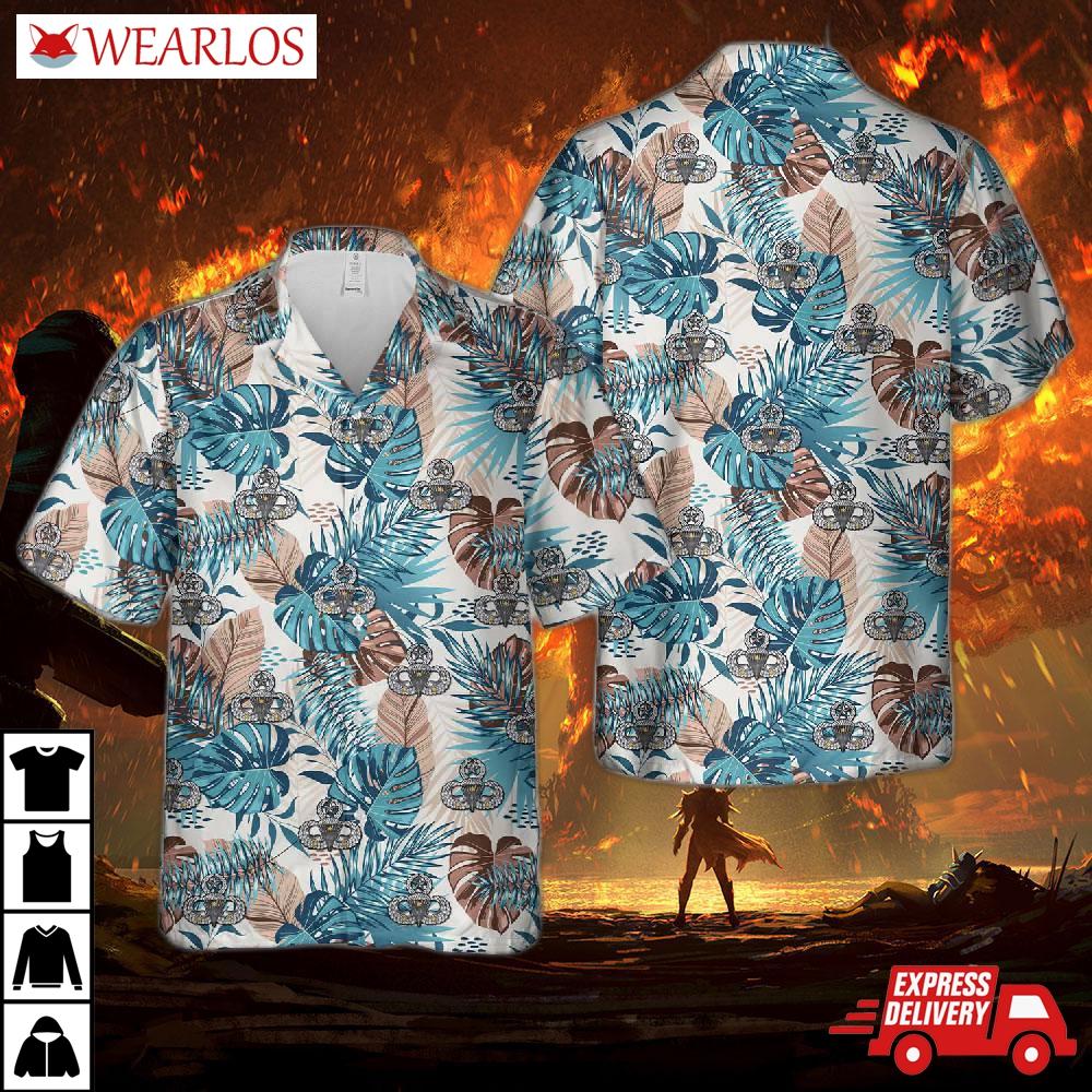 Us Army Master Jump Wings With 3 Combat Stars Hawaiian Shirt