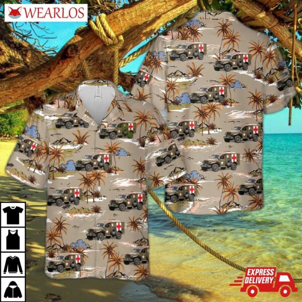 Us Army Medical Corps, Dodge Wc54 Field Ambulance (1943) Hawaiian Shirt