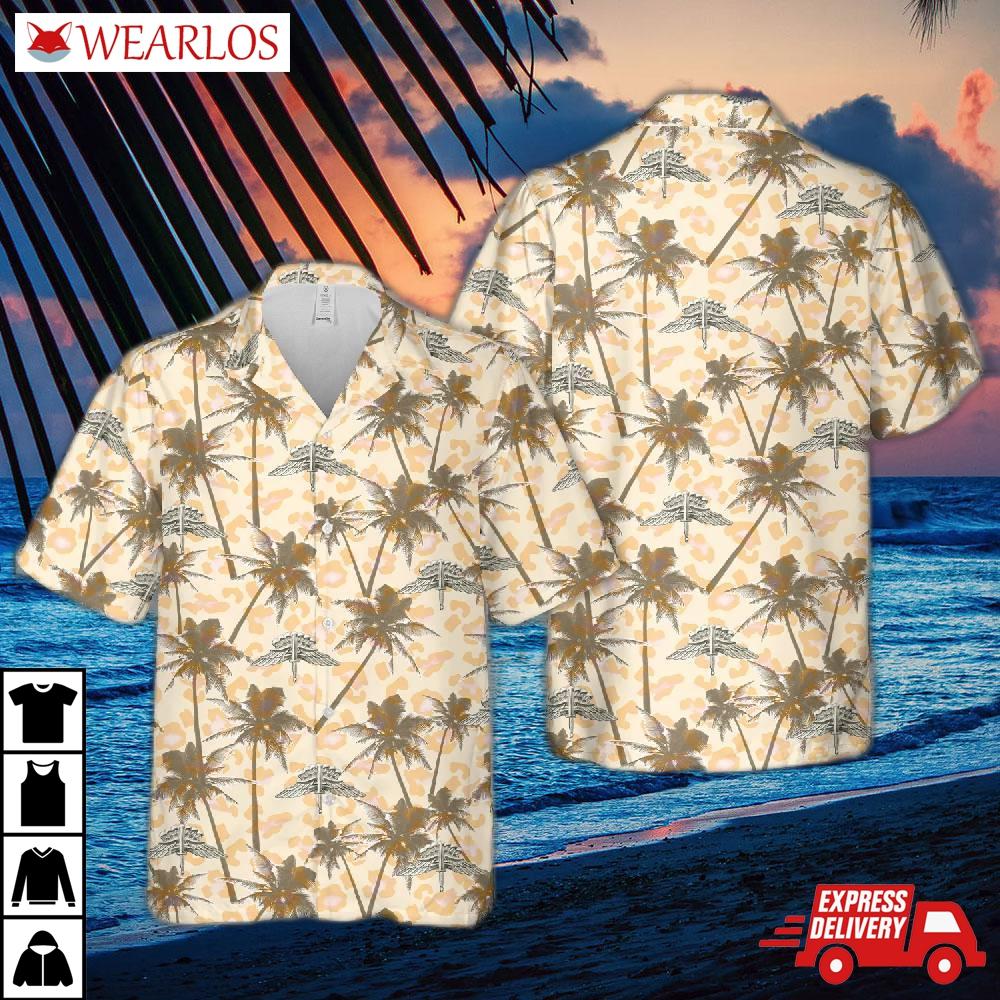 Us Army Military Free Fall Parachutist (halo Basic) Hawaiian Shirt