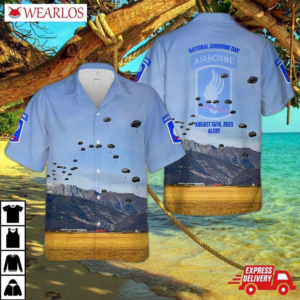 Us Army National Airborne Day 1st Squadron, 91st Cavalry Regiment, 173rd Brigade Parachute Jump Hawaiian Shirt