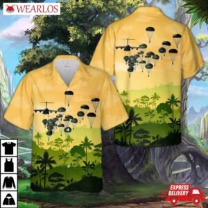 Us Army Paratroopers With The 82nd Airborne Division Parachute Hawaiian Shirt