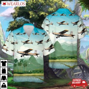 Us Army Pilatus Pc-6b2-h2 Turbo Porter Hawaiian Shirt