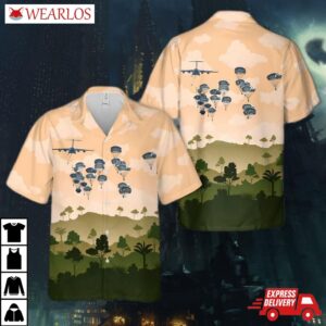 Us Army's 82nd Airborne Division Jump From C-17 Globemaster 3D Hawaiian Shirt