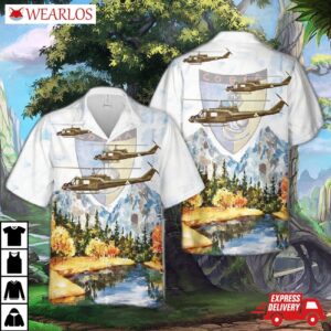 Us Army Uh-1c "cobra Lead" Gunship 114th Assault Helicopter Company, 1st Aviation Battalion Hawaiian Shirt