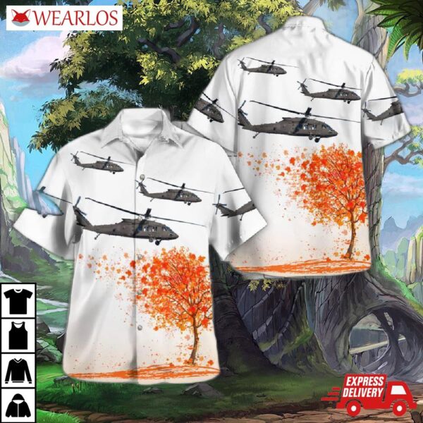 Us Army Uh-60 Black Hawk Autumn Season Hawaiian Shirt