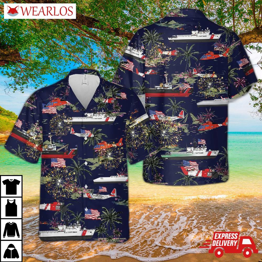 Us Coast Guard, 4th Of July Hawaiian Shirt