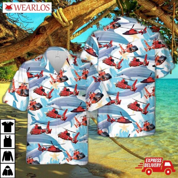 Us Coast Guard Eurocopter Mh-65 Dolphin Hawaiian Shirt
