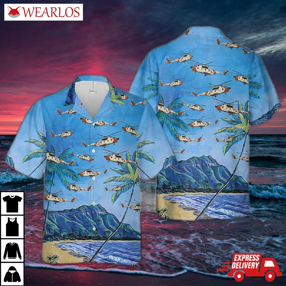 Us Coast Guard H-3 Helicopter Hawaiian Shirt