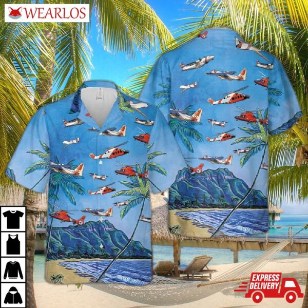 Us Coast Guard Helicopter Hawaiian Shirt