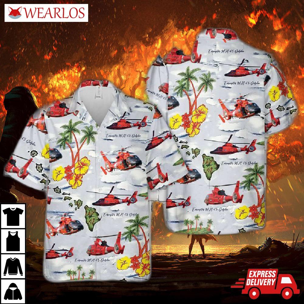 Us Coast Guard Helicopter Hawaiian Shirt
