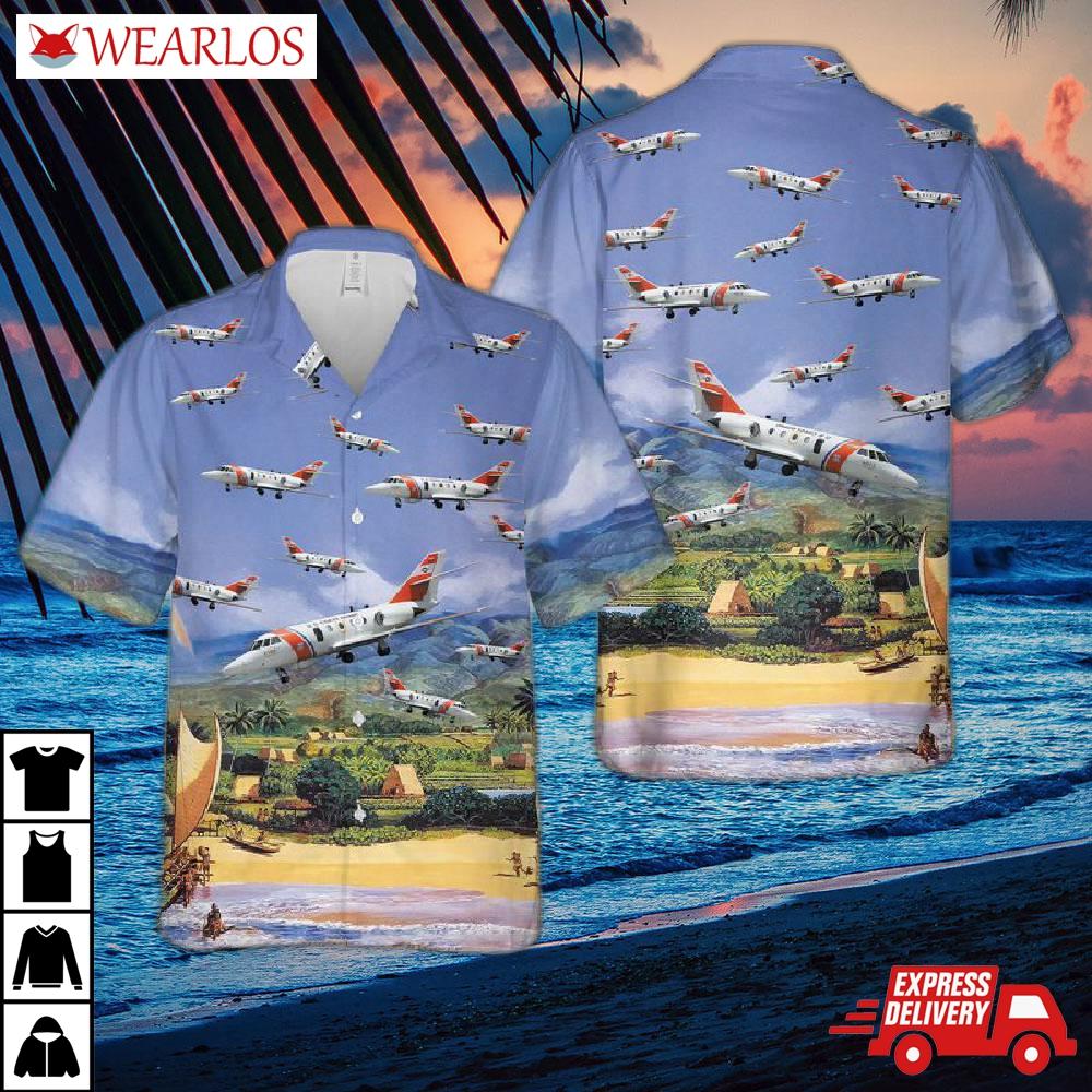 Us Coast Guard Hh-25 Guardian Helicopter Hawaiian Shirt