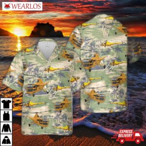 Us Coast Guard Sikorsky Ho2 R5a Dragonfly Helicopter Short Sleeve Hawaiian Shirt