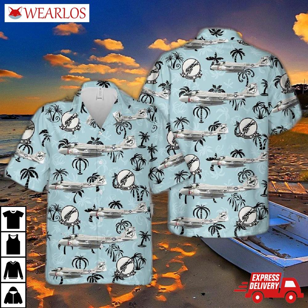 Us Navy A-6a Intruder Of Va-35 Black Panthers Hawaiian Shirt