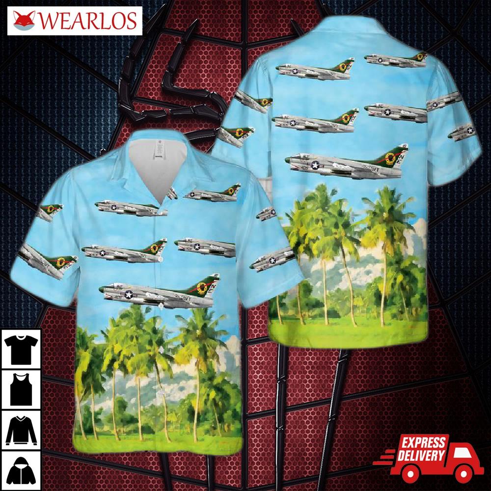 Us Navy A7e Corsair Ii Of Va-25 Fist The Fleet Hawaiian Shirt