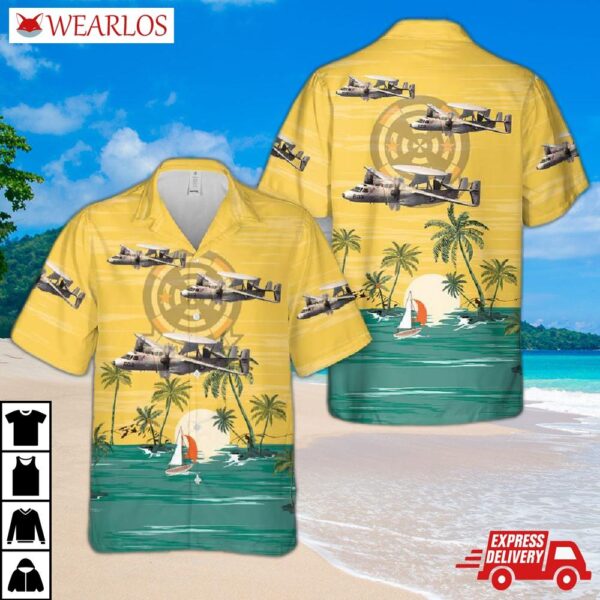 Us Navy Airborne Command & Control Squadron 124 (vaw-124) "bear Aces" Hawaiian Shirt