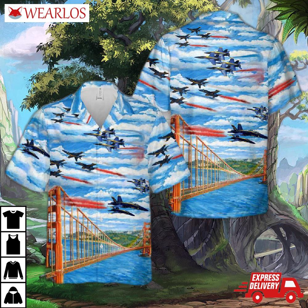 Us Navy Blue Angels 4th Of July Hawaiian Shirt