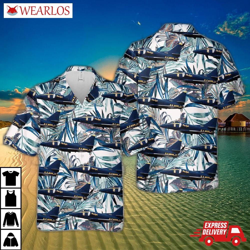 Us Navy Blue Angels Douglas A-4f Skyhawks Hawaiian Shirt