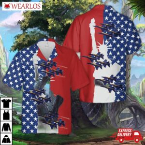 Us Navy Blue Angels F A-18 Hornets, 4th Of July Hawaiian Shirt