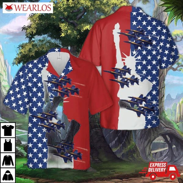 Us Navy Blue Angels F A-18 Hornets, 4th Of July Hawaiian Shirt