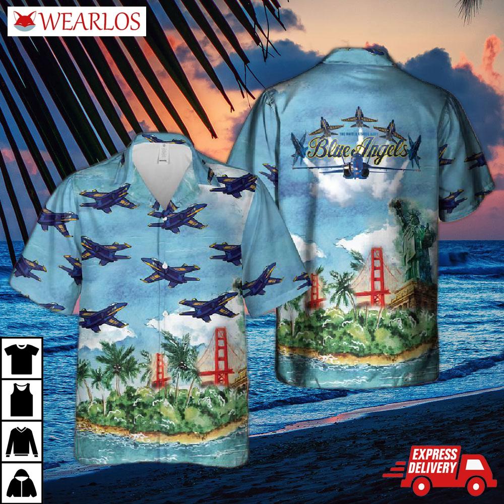 Us Navy Blue Angels Hawaiian Shirt