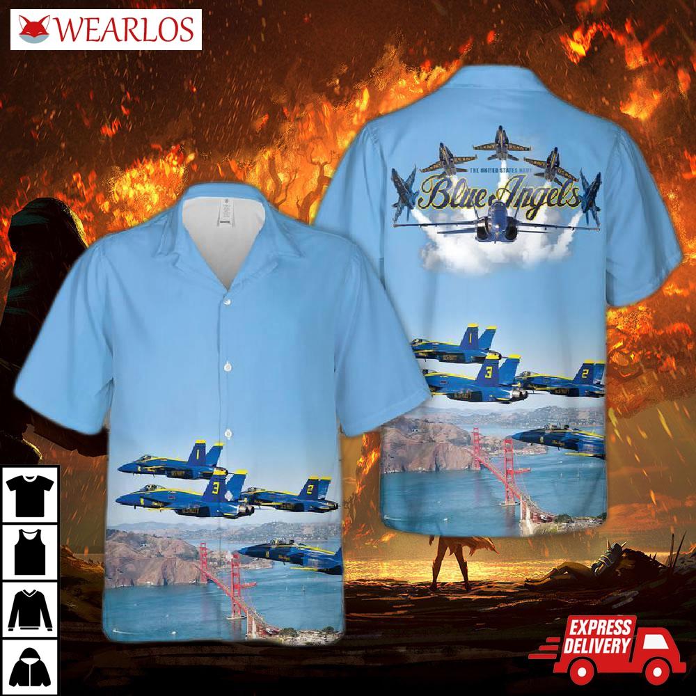 Us Navy Blue Angels Hawaiian Shirt