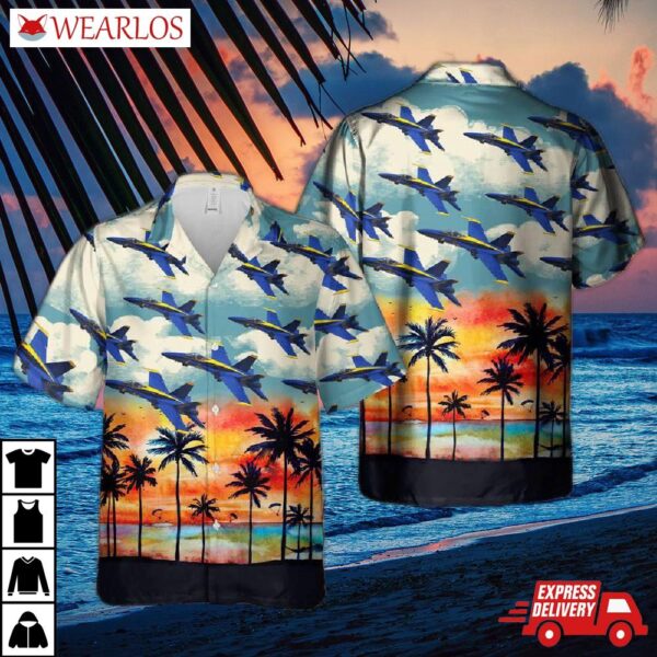 Us Navy Blue Angels Hawaiian Shirt