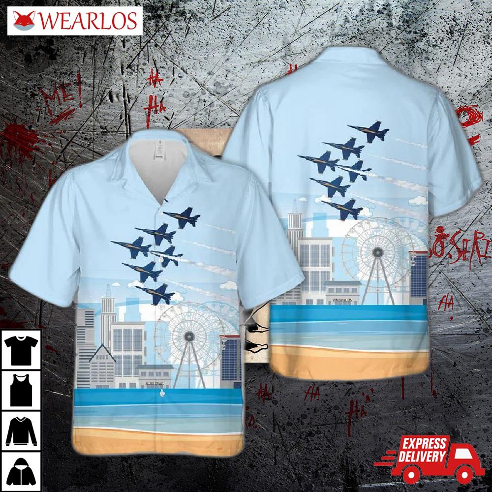 Us Navy Blue Angels Hawaiian Shirt