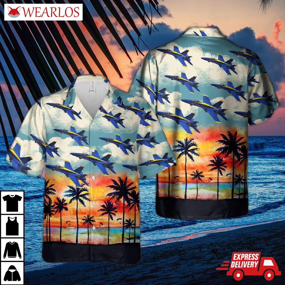 Us Navy Blue Angels Hawaiian Shirt