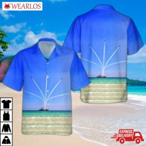 Us Navy Blue Angels Show Over Pensacola Beach Pier Hawaiian Shirt