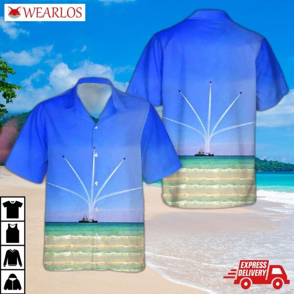 Us Navy Blue Angels Show Over Pensacola Beach Pier Hawaiian Shirt