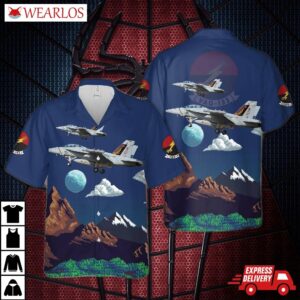Us Navy Boeing Ea-18g Growler Of Electronic Attack Squadron 133 (vaq-133) Wizards Hawaiian Shirt