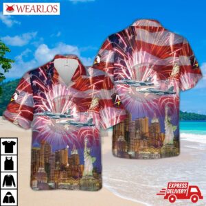 Us Navy Boeing Ea-18g Growler Of Electronic Attack Squadron 134 (vaq-134), 4th July Hawaiian Shirt