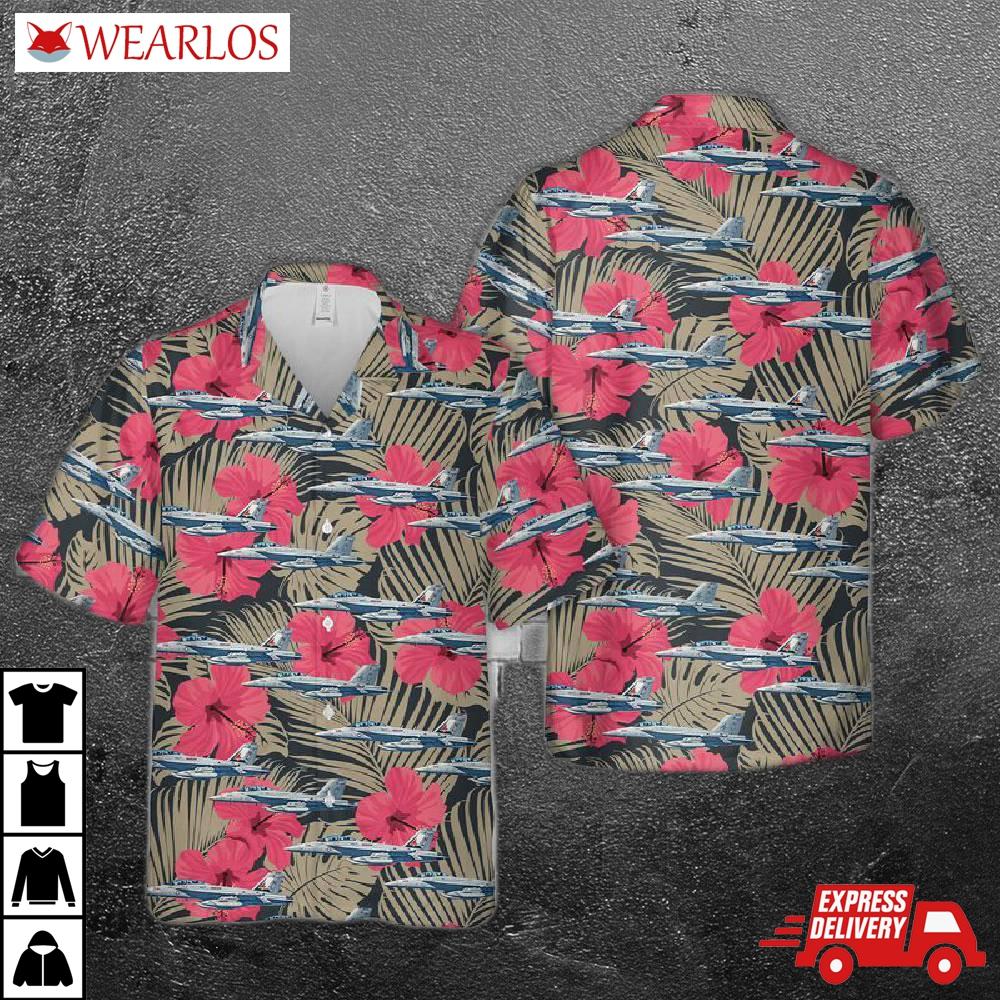 Us Navy Boeing Ea-18g Growler Of Electronic Attack Squadron 134 (vaq-134) Hawaiian Shirt