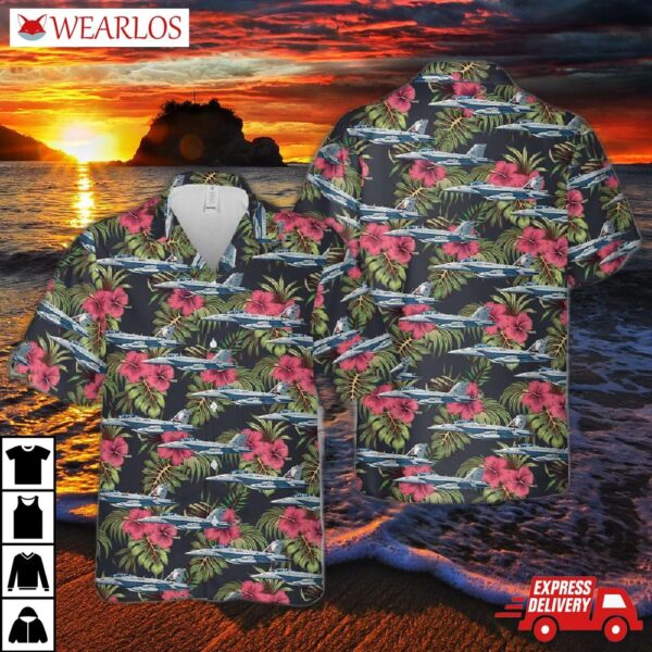 Us Navy Boeing Ea-18g Growler Of Electronic Attack Squadron 134 (vaq-134) Hawaiian Shirt