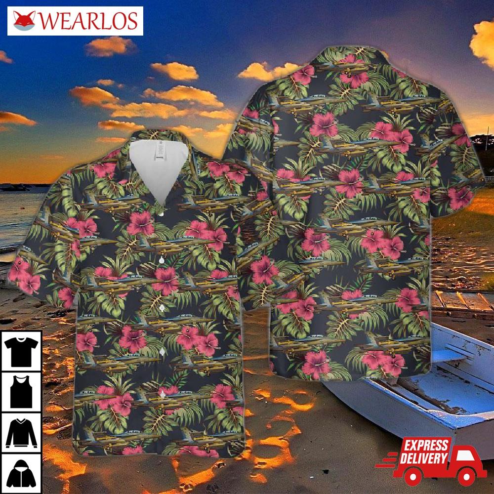 Us Navy Boeing Ea-18g Growler Of Electronic Attack Squadron 134 (vaq-134) Hawaiian Shirt